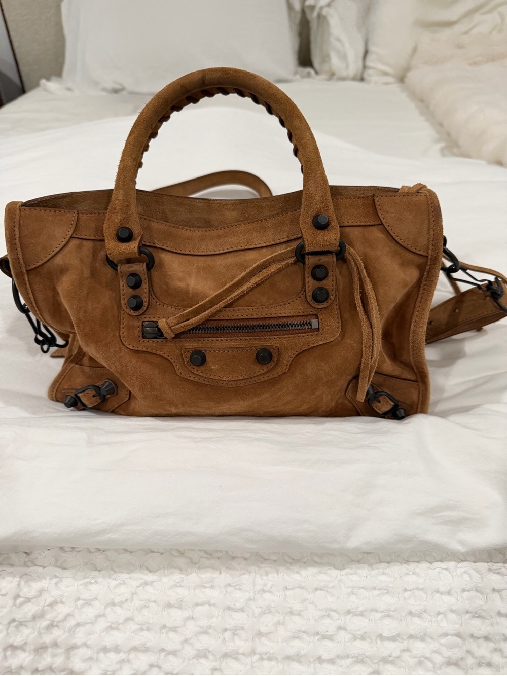 Balenciaga Suede classic city bag